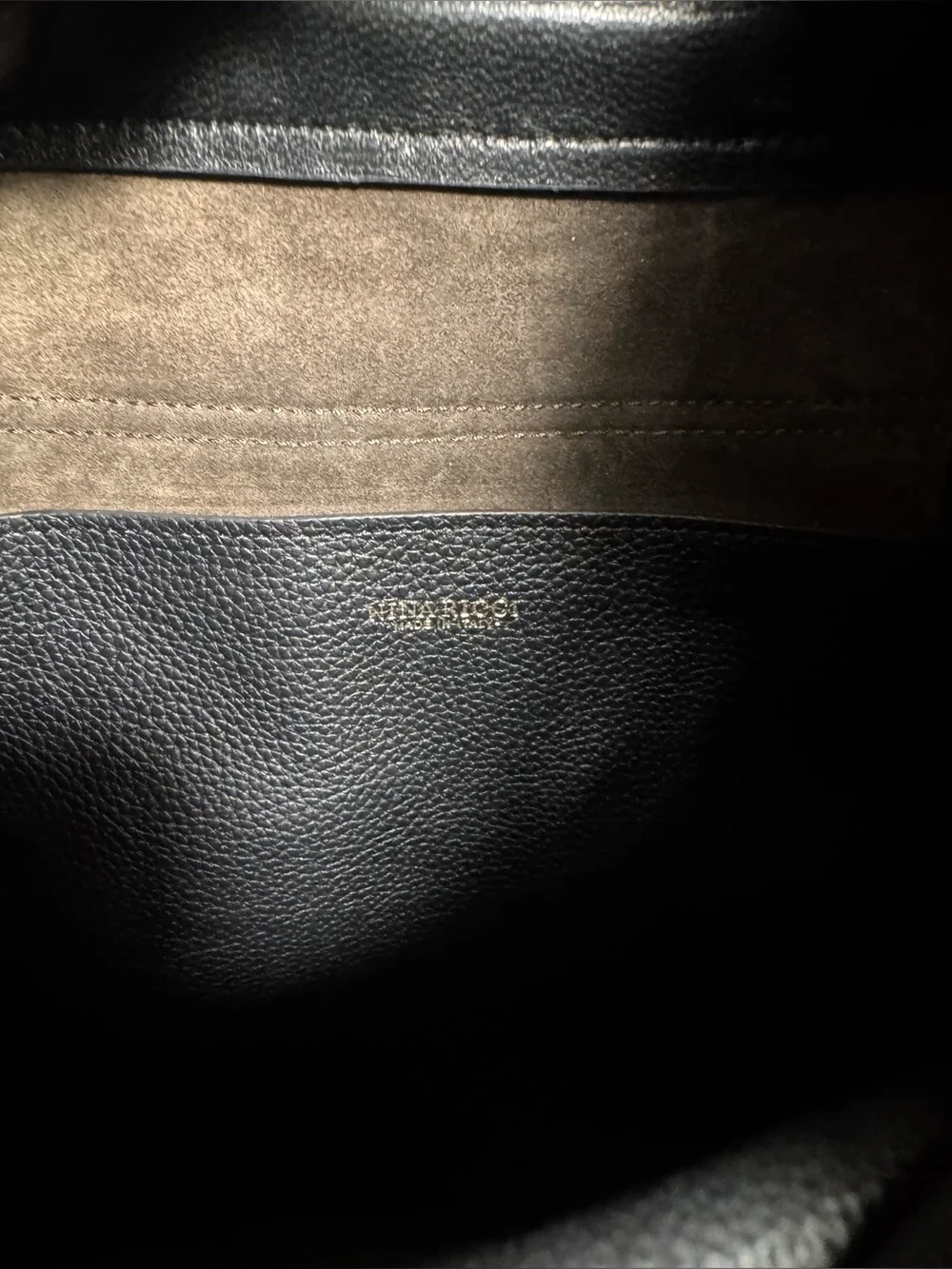 Nina Ricci Gaby Top Handle Bag in Black Pebbled Leather